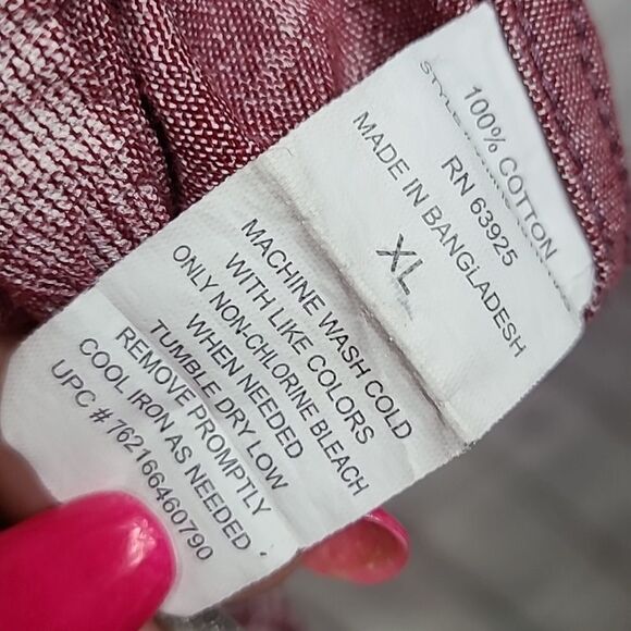 Haggar Men's XL Tropical Red Short Sleeve Camp Casual Button Down Shirt Hawaiian - Picture 10 of 12